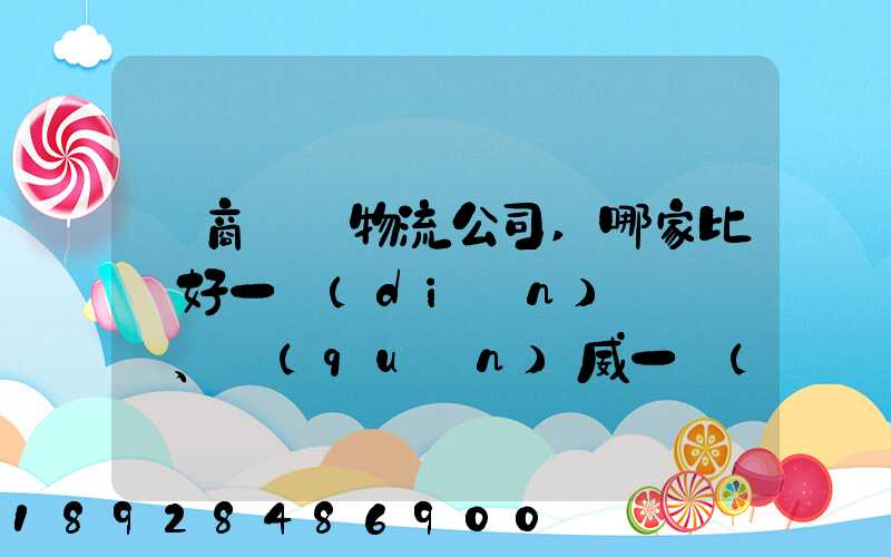 電商倉儲物流公司,哪家比較好一點(diǎn)、權(quán)威一點(diǎn)的